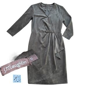 J. McLaughlin Faux Wrap Faux Suede Dress Sz S